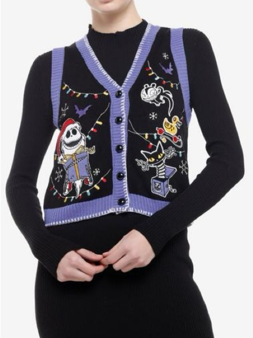 Her Universe Disney Nightmare Before Christmas knit embroidered Sweater Vest